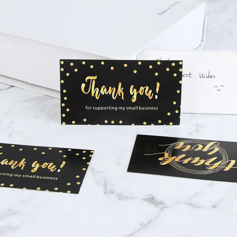 50PCS Thanks Greeting Cards Thank You Card For Supporting My Small Business Paper Seal Label Party Gift