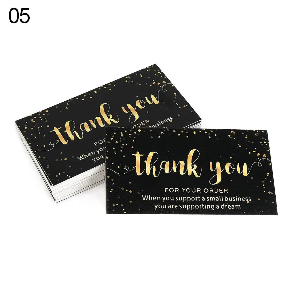 50PCS Thanks Greeting Cards Thank You Card For Supporting My Small Business Paper Seal Label Party Gift