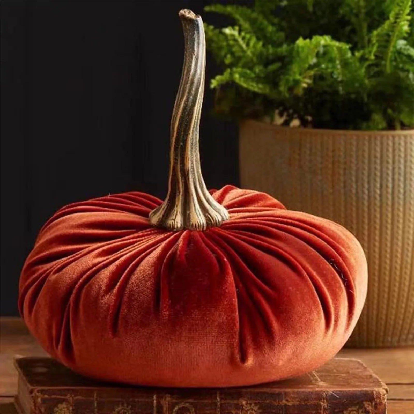1PC Halloween Thanksgiving Pumpkins Decoration, Velvet Ornaments Handmade Velvet Ornaments Decoration Autumn Pumpkin Decor 11cm