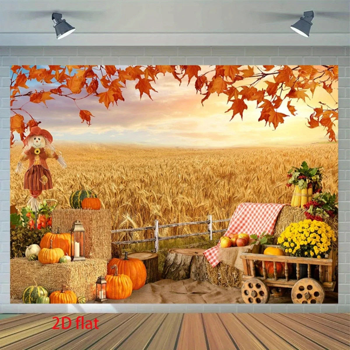 1 Autumn Harvest Thanksgiving Party Background - Vibrant Pumpkin Thanksgiving Decoration