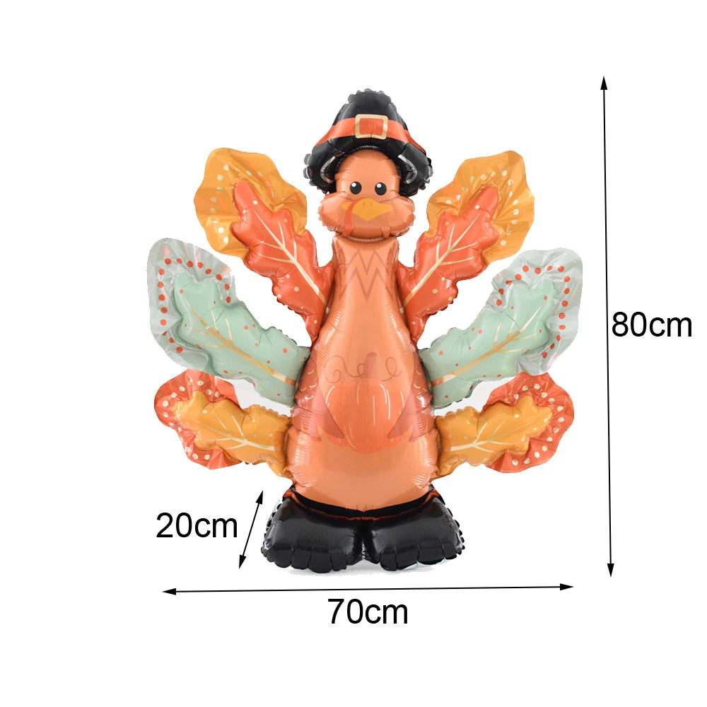 Thanksgiving  Fall Harvest Party Maple Leaf Pumpkin Squirrel Acorn Foil Balloon Kids Thanksgiving Party Decor Supplies Gifts