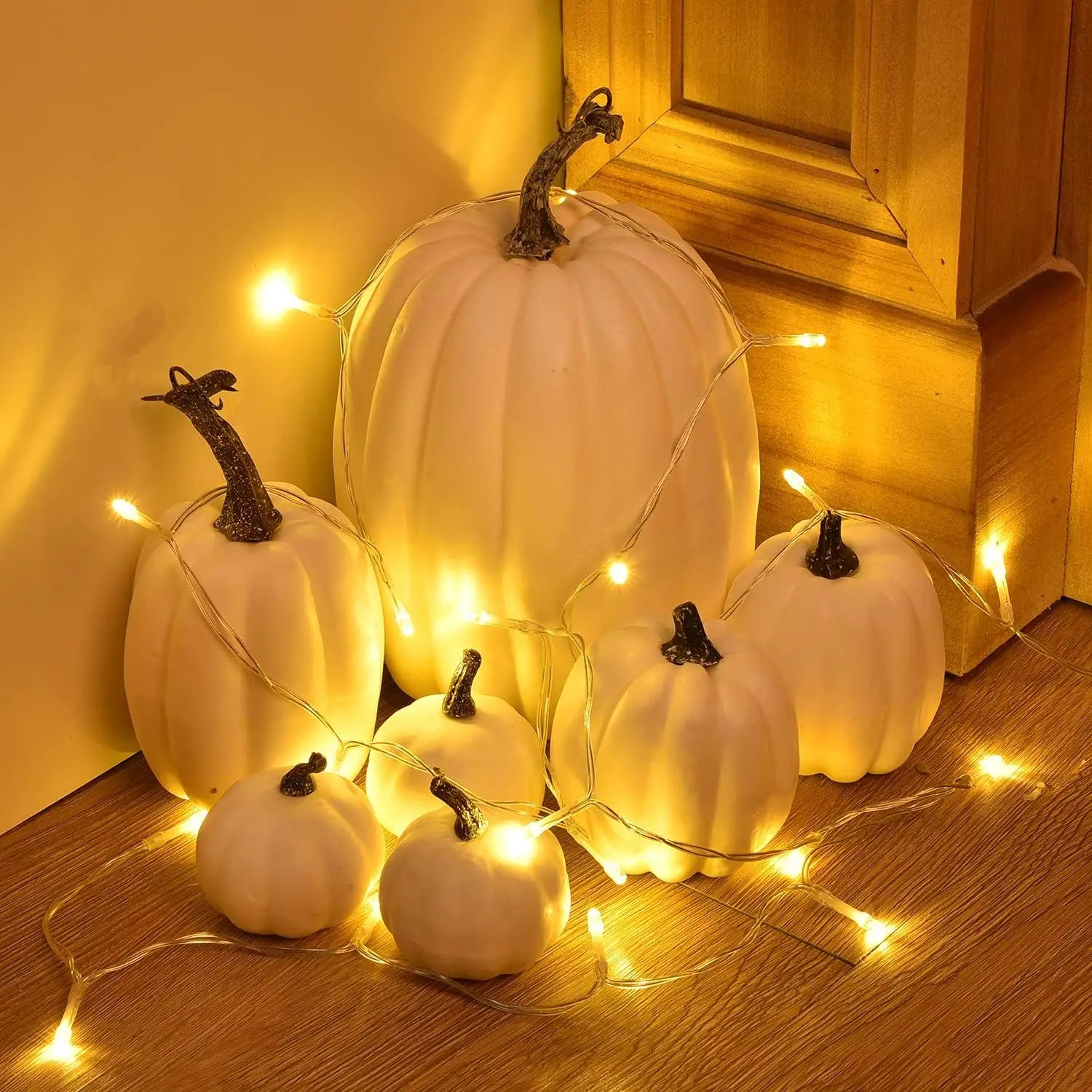 7PCS Thanksgiving Artificial Pumpkin Home Decoration Sets, Artificial Vegetables Pumpkin for Fall Halloween Home Decor