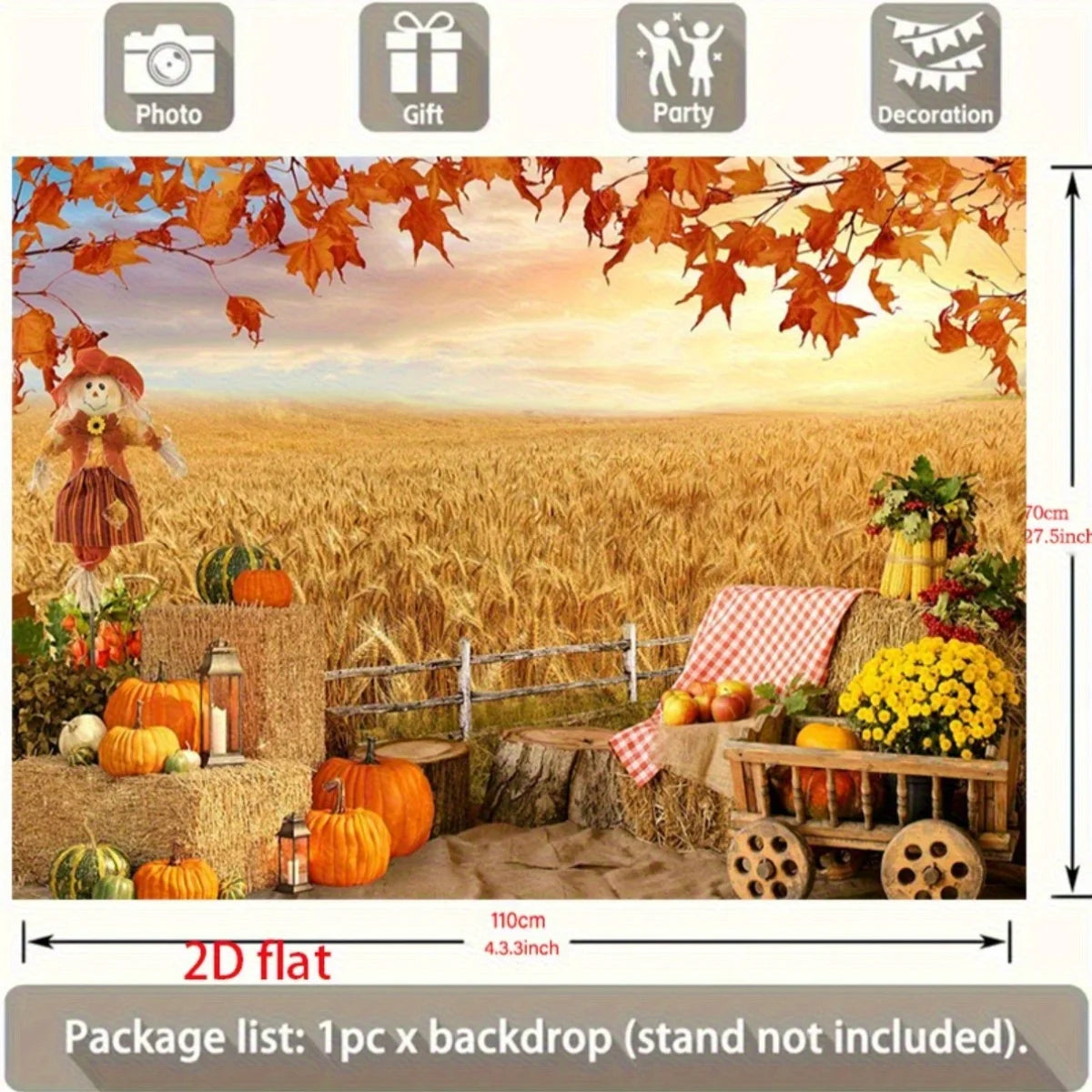 1 Autumn Harvest Thanksgiving Party Background - Vibrant Pumpkin Thanksgiving Decoration