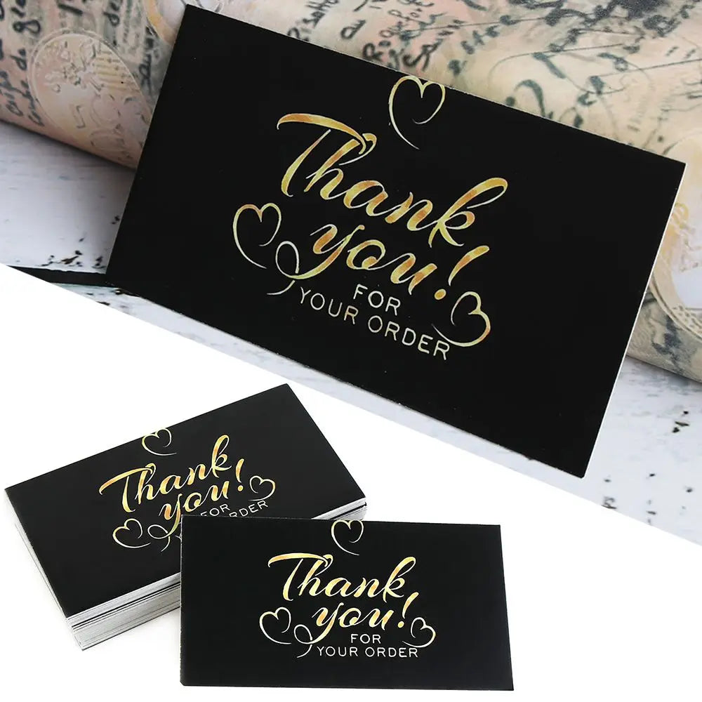 50PCS Thanks Greeting Cards Thank You Card For Supporting My Small Business Paper Seal Label Party Gift