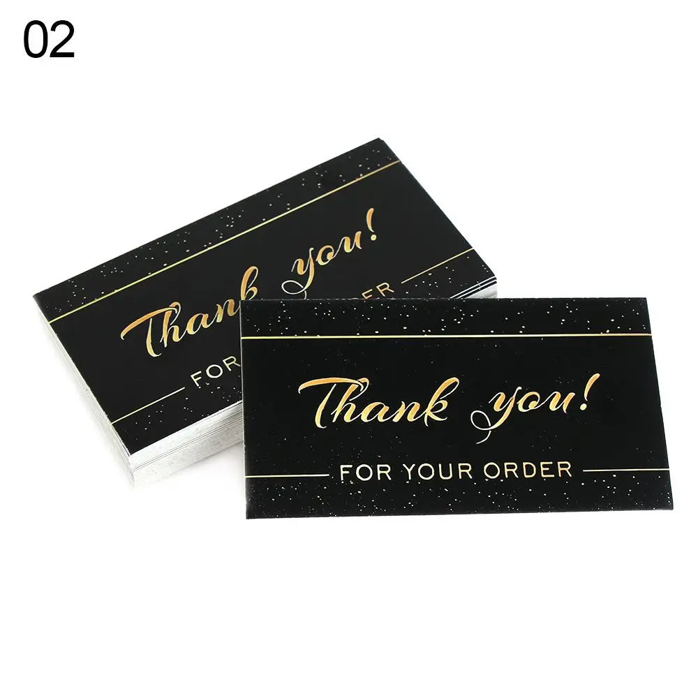 50PCS Thank You Cards For Supporting My Small Business Thanks Greeting Cards Candy Bags Paper Seal Label Party Favor Gift