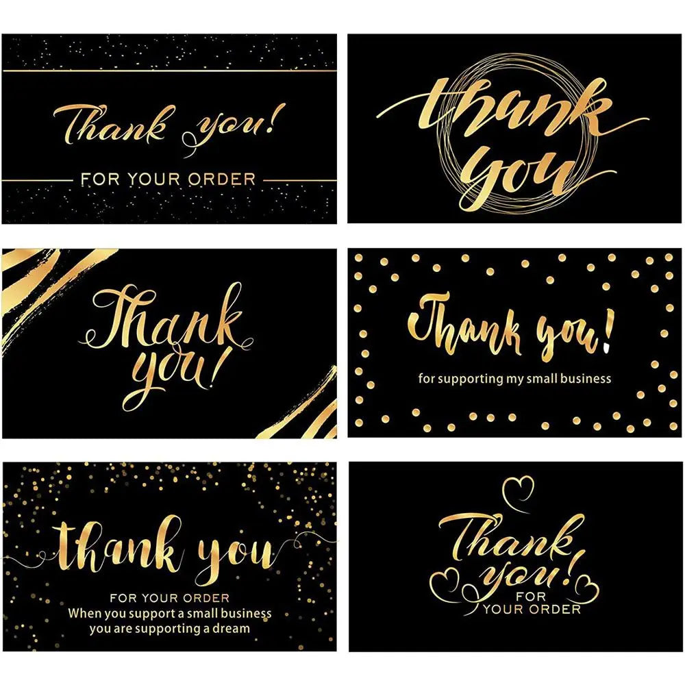 50PCS Thanks Greeting Cards Thank You Card For Supporting My Small Business Paper Seal Label Party Gift