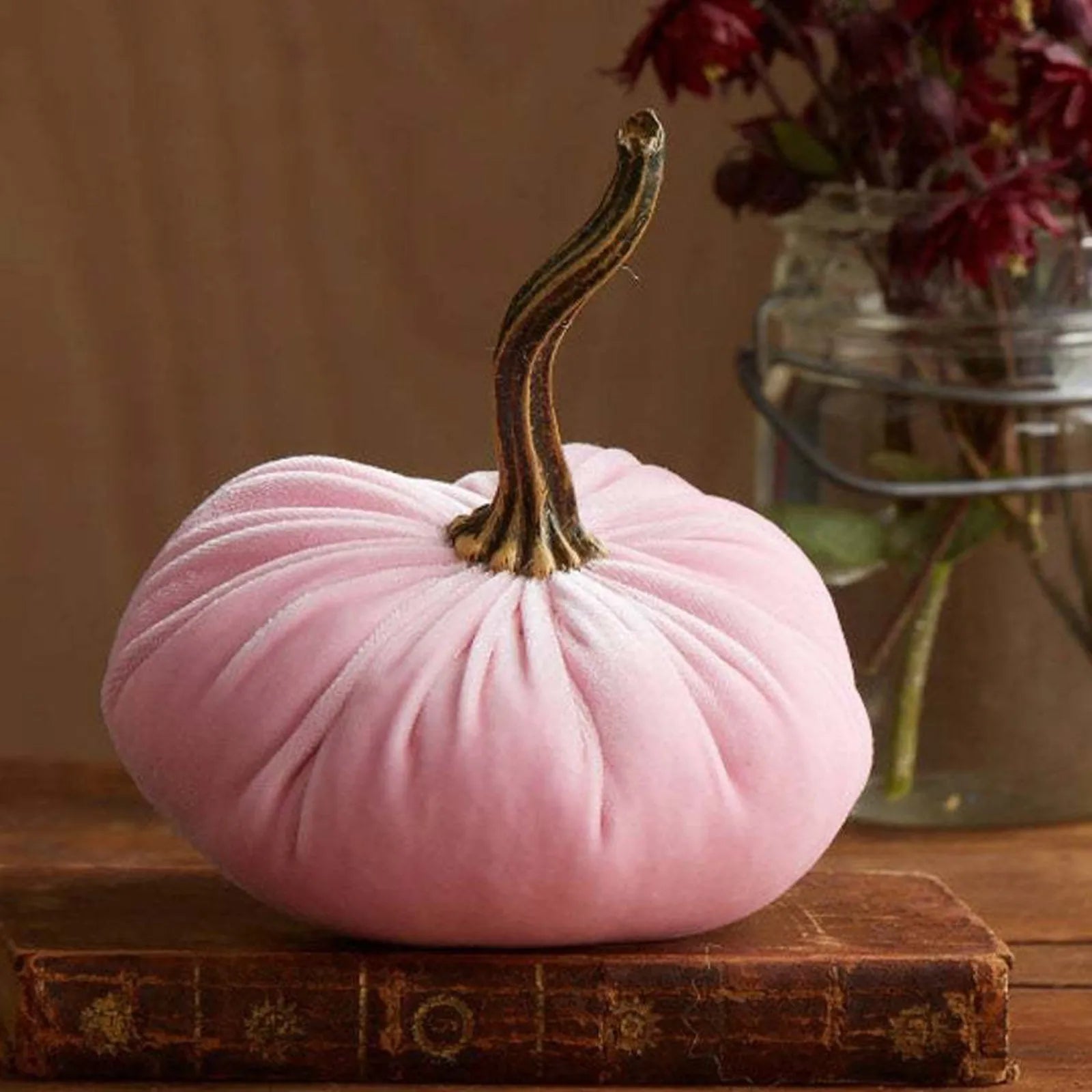 1PC Halloween Thanksgiving Pumpkins Decoration, Velvet Ornaments Handmade Velvet Ornaments Decoration Autumn Pumpkin Decor 11cm