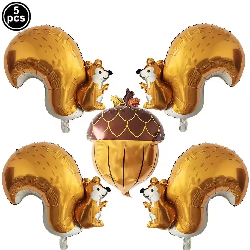 Thanksgiving  Fall Harvest Party Maple Leaf Pumpkin Squirrel Acorn Foil Balloon Kids Thanksgiving Party Decor Supplies Gifts