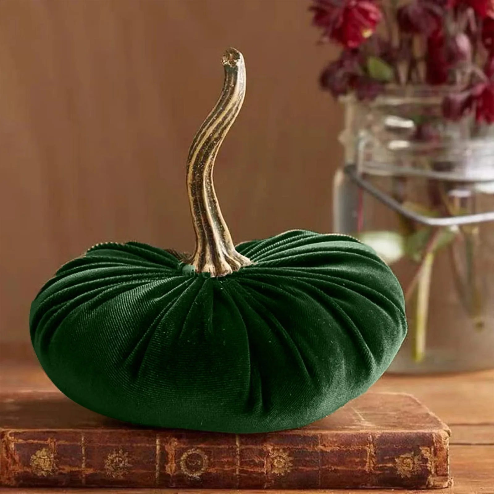 1PC Halloween Thanksgiving Pumpkins Decoration, Velvet Ornaments Handmade Velvet Ornaments Decoration Autumn Pumpkin Decor 11cm