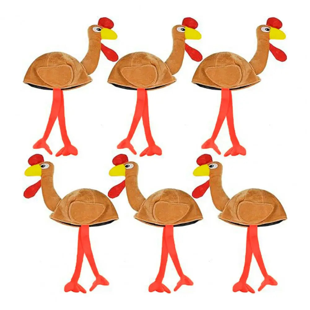Turkey Themed Hat Turkey Hat Headband Set for Thanksgiving New Year Party Plush Costume Accessories for Girls Hen Eye Chicken