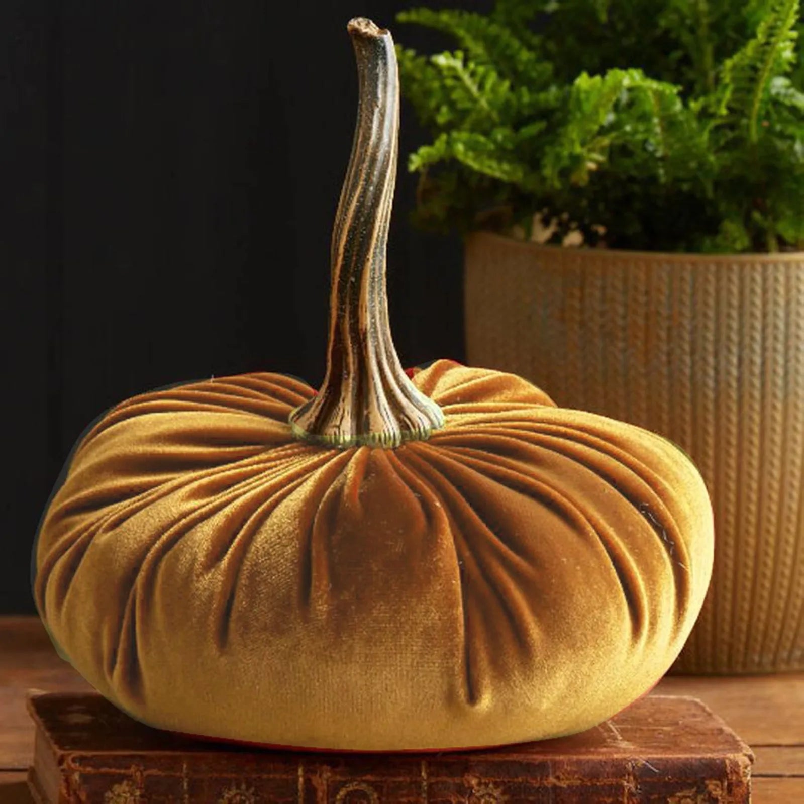 1PC Halloween Thanksgiving Pumpkins Decoration, Velvet Ornaments Handmade Velvet Ornaments Decoration Autumn Pumpkin Decor 11cm