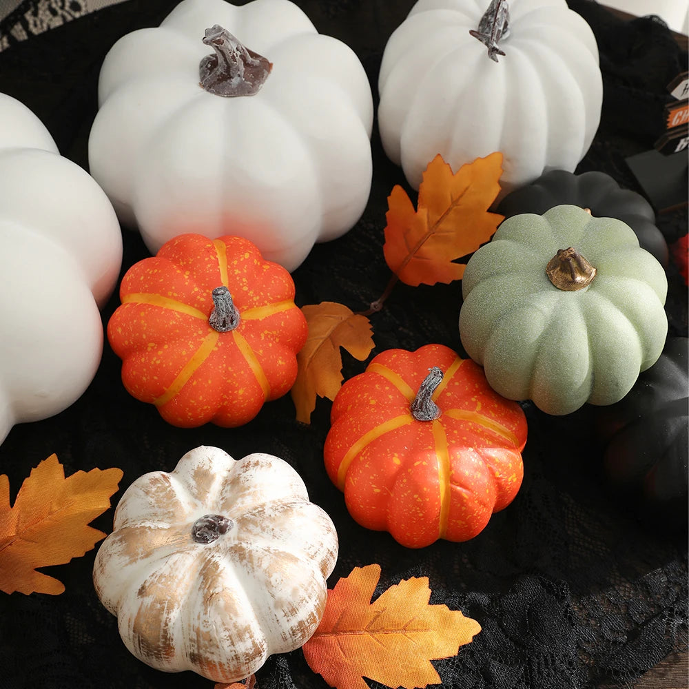 1Pcs Artificial Pumpkin Vegetable for Thanksgiving Halloween Decorations Autumn Garden Home Decor Dining Table Center Ornament