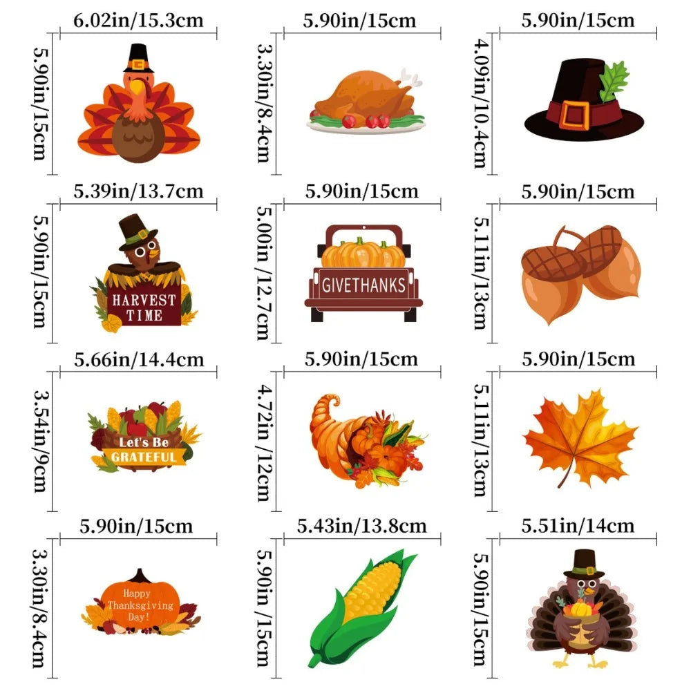 Cartoon Thanksgiving Spirals Hanging Flag Corn Turkey Pumpkin Celebration Turkey Spiral Ornaments Paper