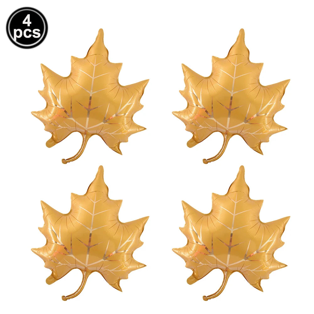 Thanksgiving  Fall Harvest Party Maple Leaf Pumpkin Squirrel Acorn Foil Balloon Kids Thanksgiving Party Decor Supplies Gifts