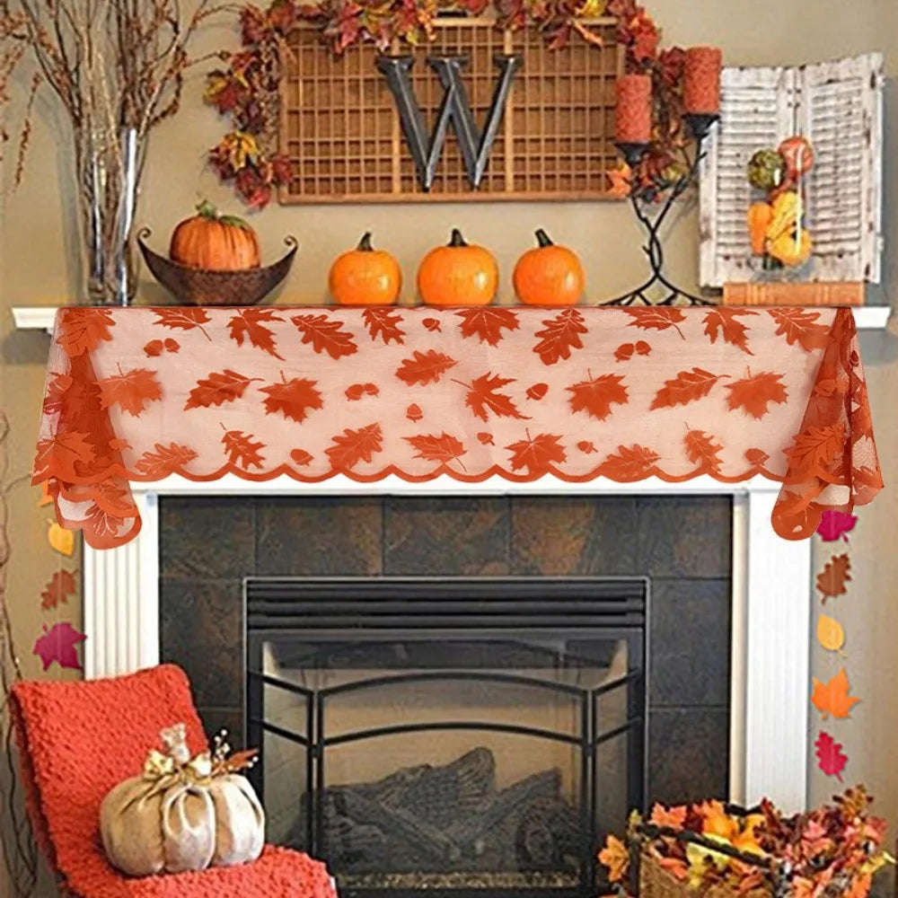 Thanksgiving Brown Leaf Table Runner for A Fall Dinner Party Autumn Harvest Decor Table Accessories Mantel Individual Mesa
