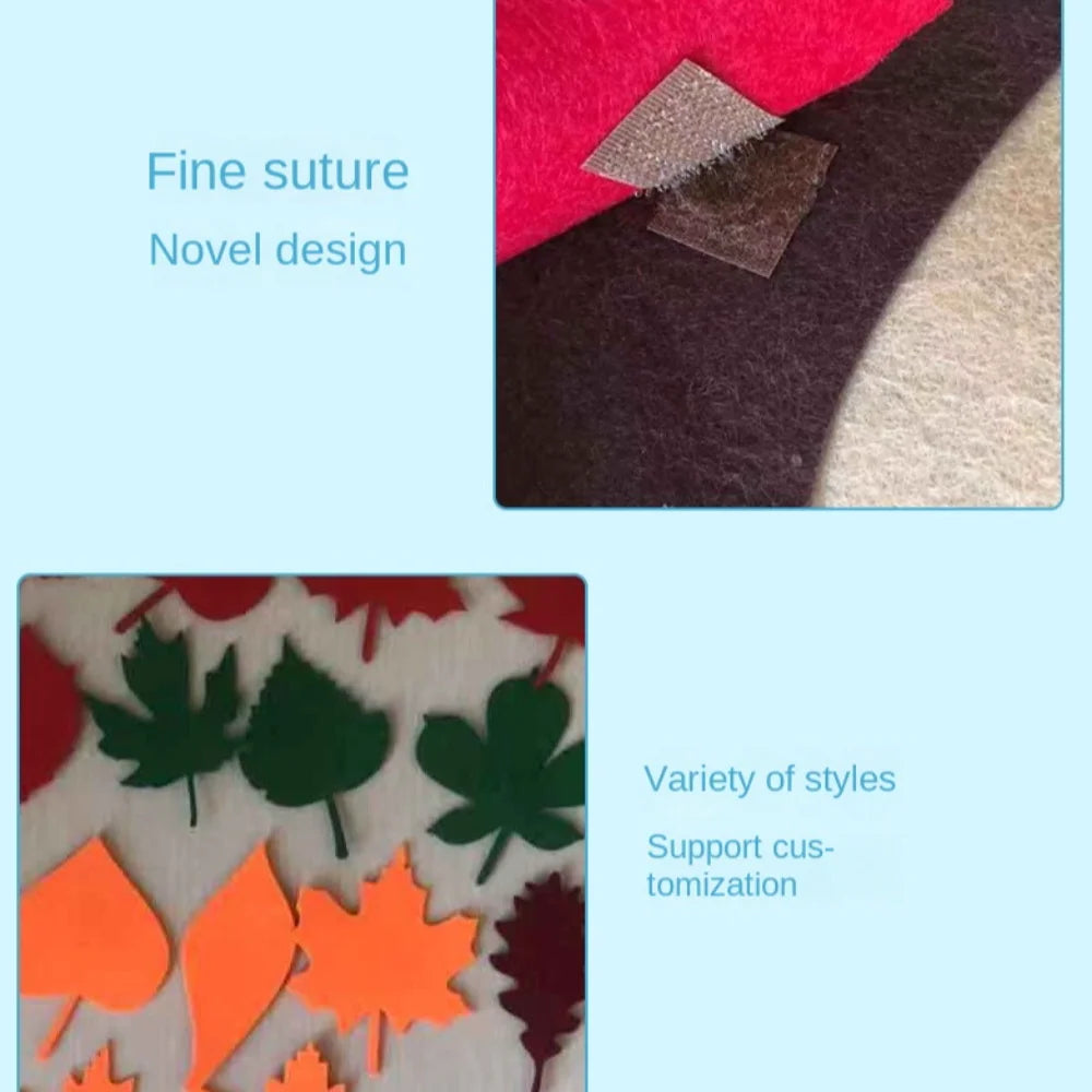 Thanksgiving Felt Fall Tree Craft Kit Thicken Hanging Montessori Busy Board Family Decor Activity Reusable Education Toy