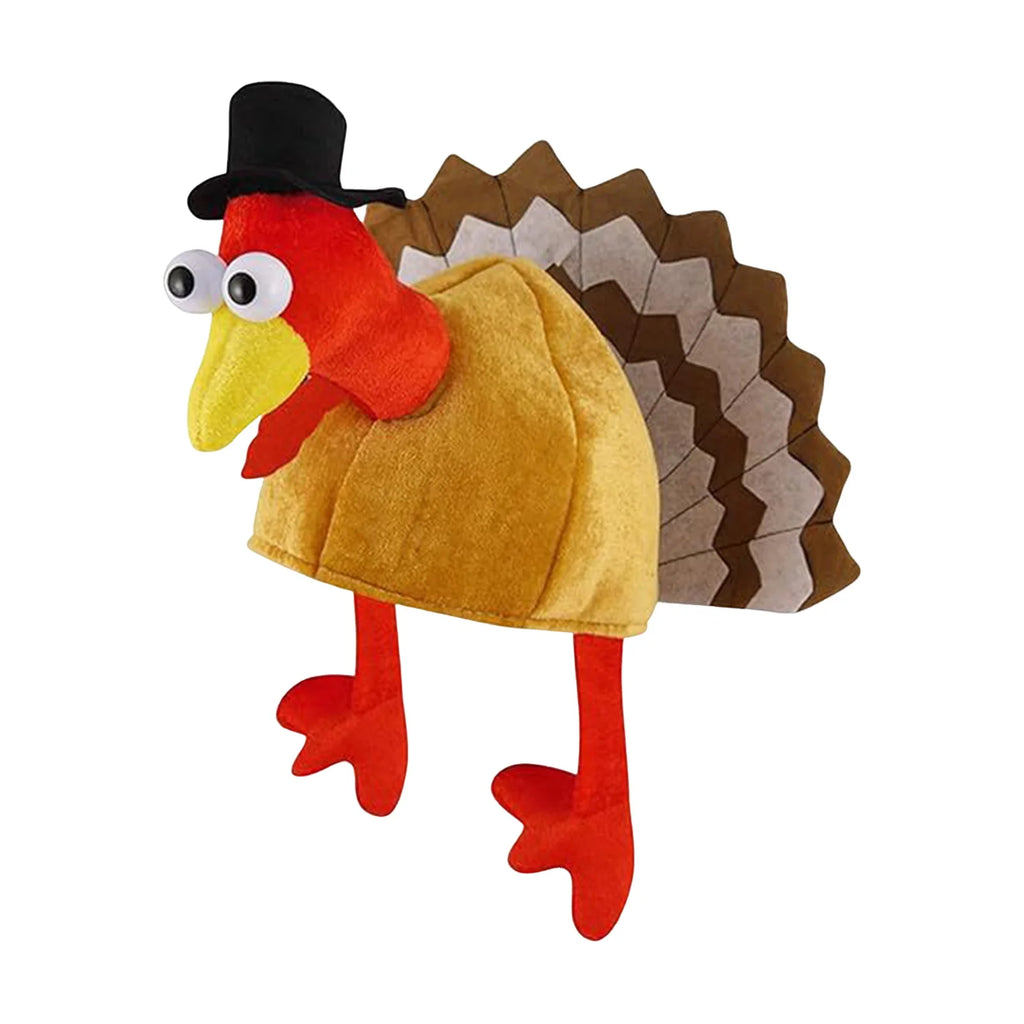 Turkey Themed Hat Turkey Hat Headband Set for Thanksgiving New Year Party Plush Costume Accessories for Girls Hen Eye Chicken
