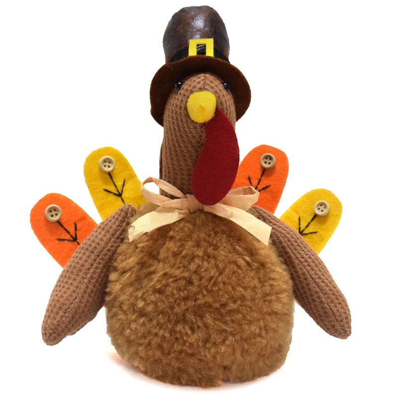 Thanksgiving Handmade Turkey Tucao Muppets Decoration Turkey Ornament Figurine Harvest Festival Autumn Decoration