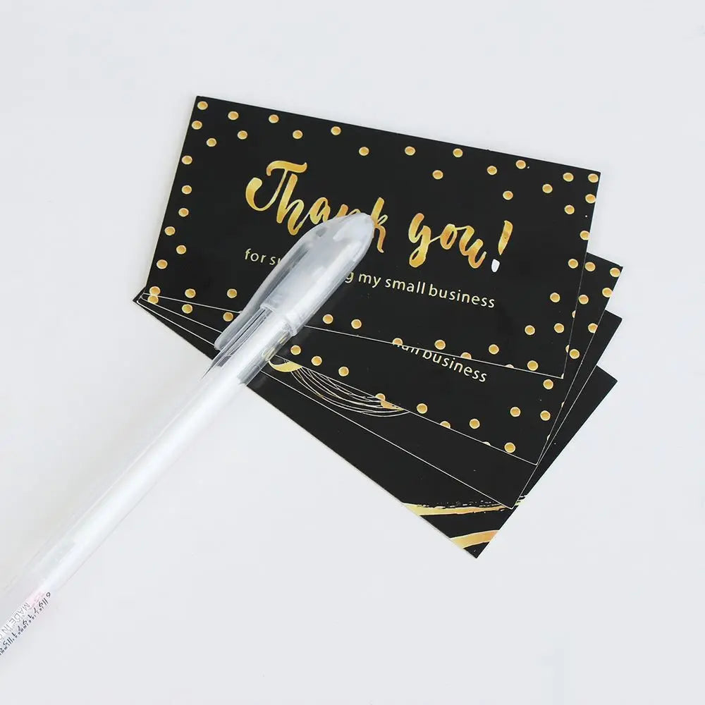 50PCS Thank You Cards For Supporting My Small Business Thanks Greeting Cards Candy Bags Paper Seal Label Party Favor Gift