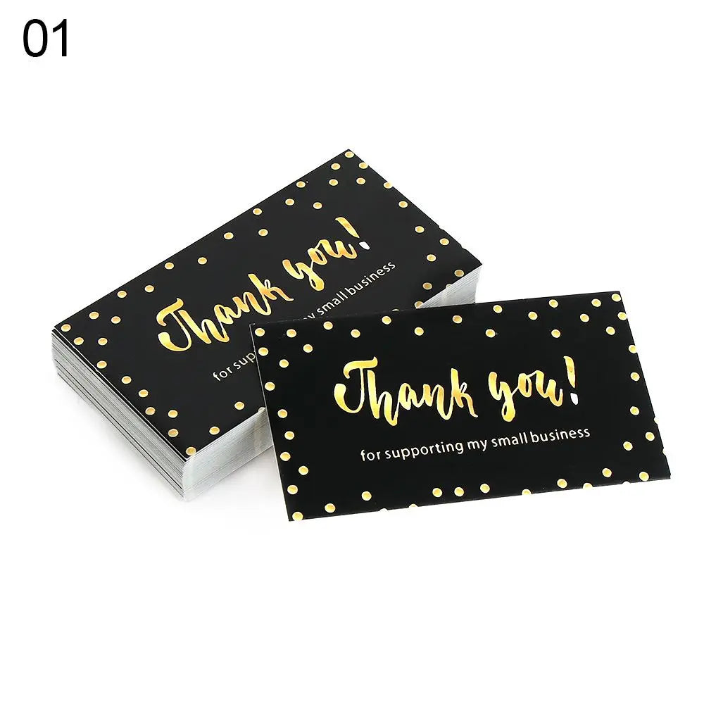 50PCS Thank You Cards For Supporting My Small Business Thanks Greeting Cards Candy Bags Paper Seal Label Party Favor Gift