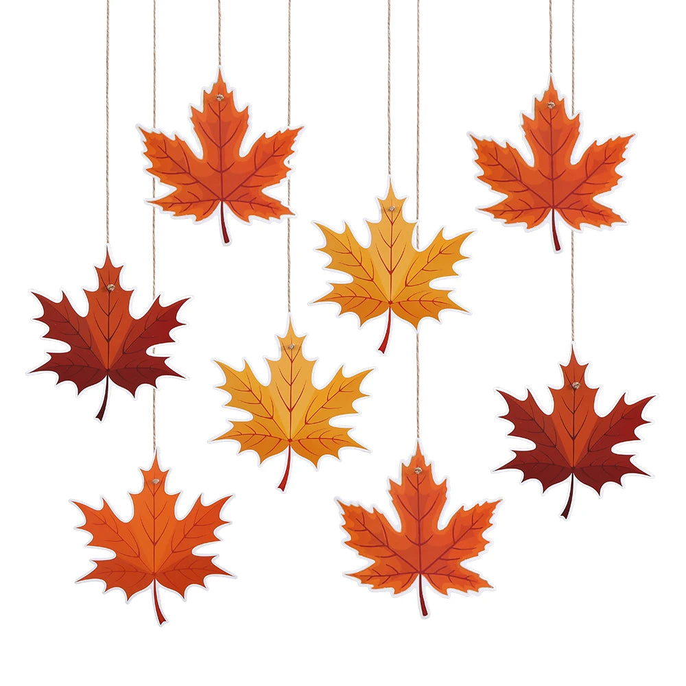Happy Fall Banner Thanksgiving Party Decor Pumpkin Flag Maple Leaf Farm Spiral Hanging Ornaments Autumn Harvest Party Supplies