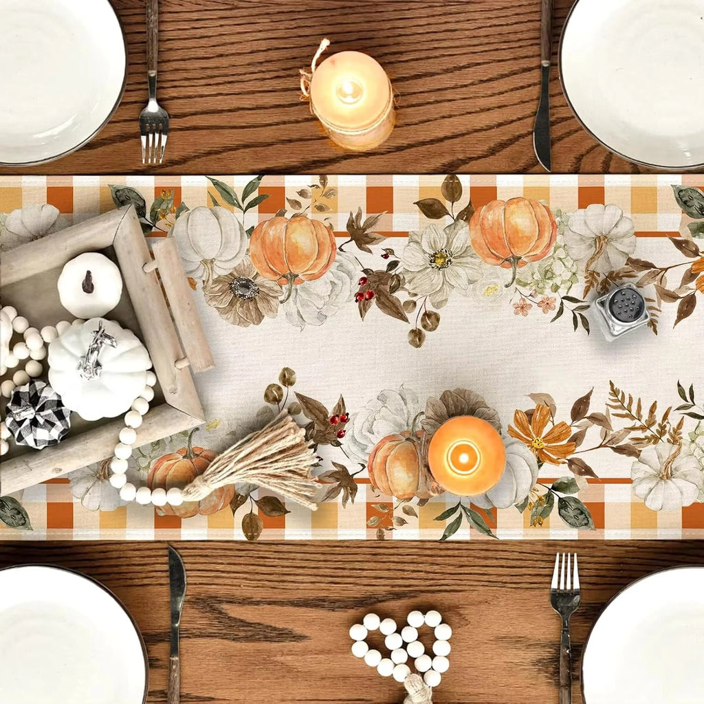 Thanksgiving Table Flag - Versatile Daily Use Festival Party Gift Decorative Table Banner for Thanksgiving Day