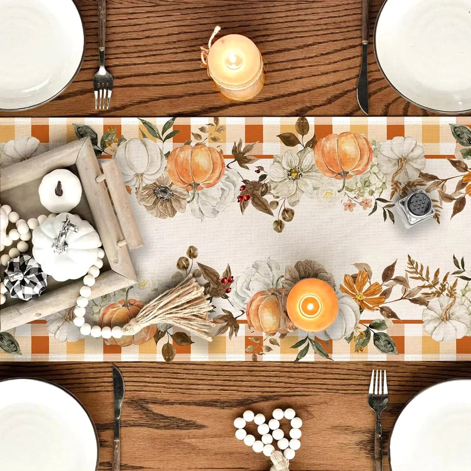Thanksgiving Table Flag - Versatile Daily Use Festival Party Gift Decorative Table Banner for Thanksgiving Day