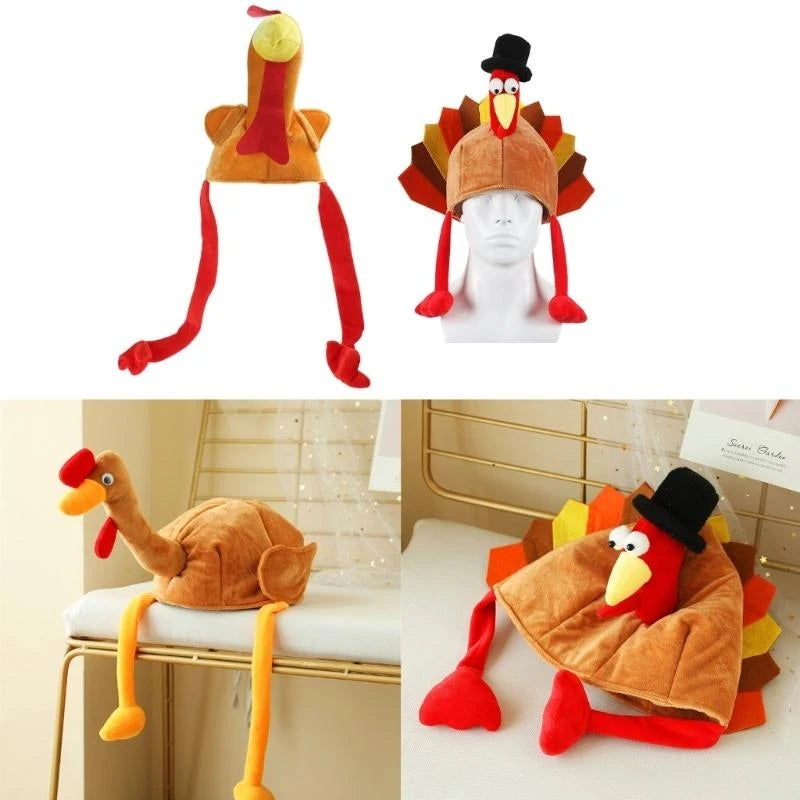 Thanksgiving Chicken Leg Hat Turkey Hat European and American Thanksgiving Cartoon Turkey Hat Thanksgiving Day