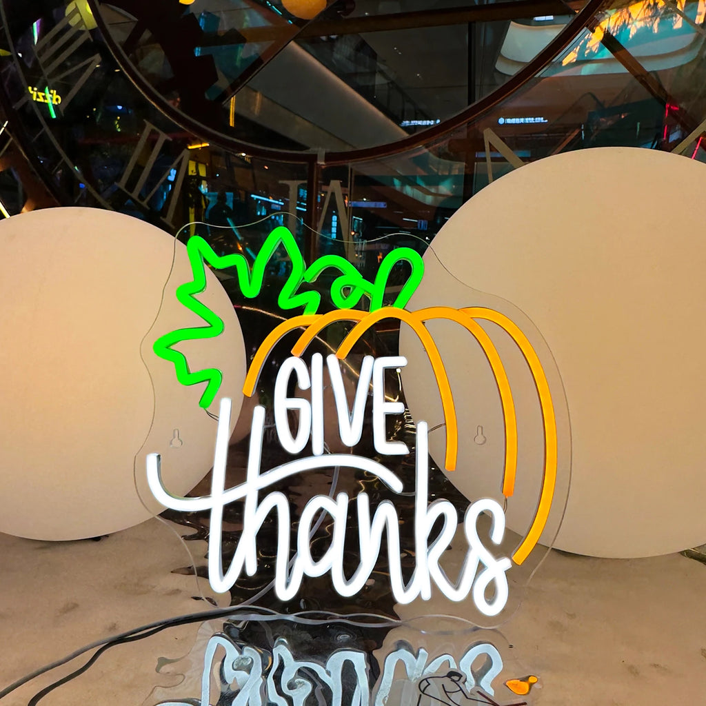 Thanksgiving Neon Light Christmas Neon Decoration for Home Lighting and Ceiling Fan Room Party Decoration Thankful neon sign