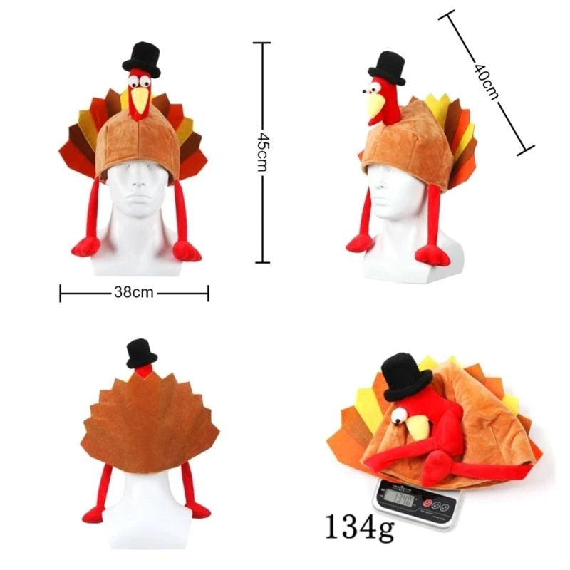 Thanksgiving Chicken Leg Hat Turkey Hat European and American Thanksgiving Cartoon Turkey Hat Thanksgiving Day