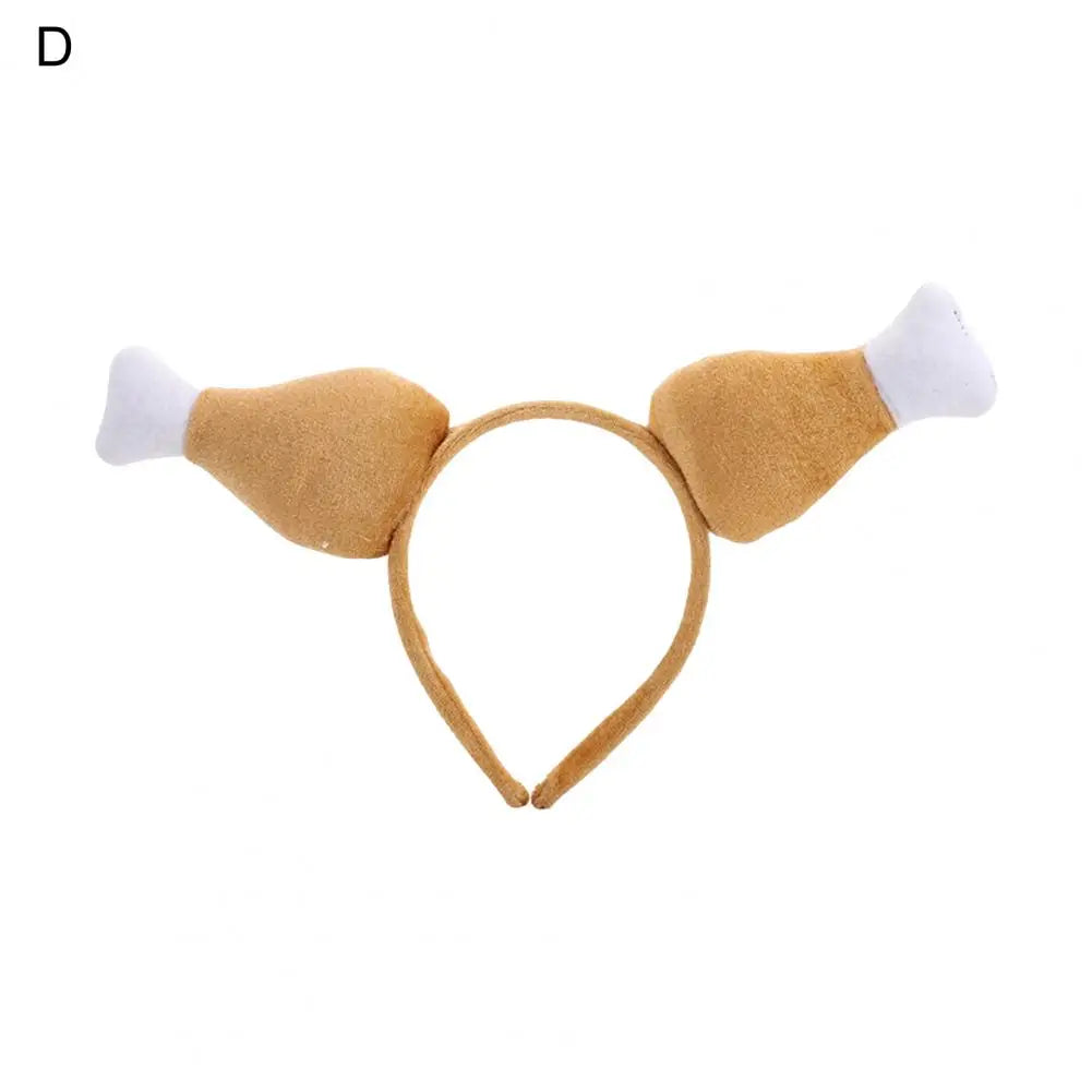 Turkey Themed Hat Turkey Hat Headband Set for Thanksgiving New Year Party Plush Costume Accessories for Girls Hen Eye Chicken