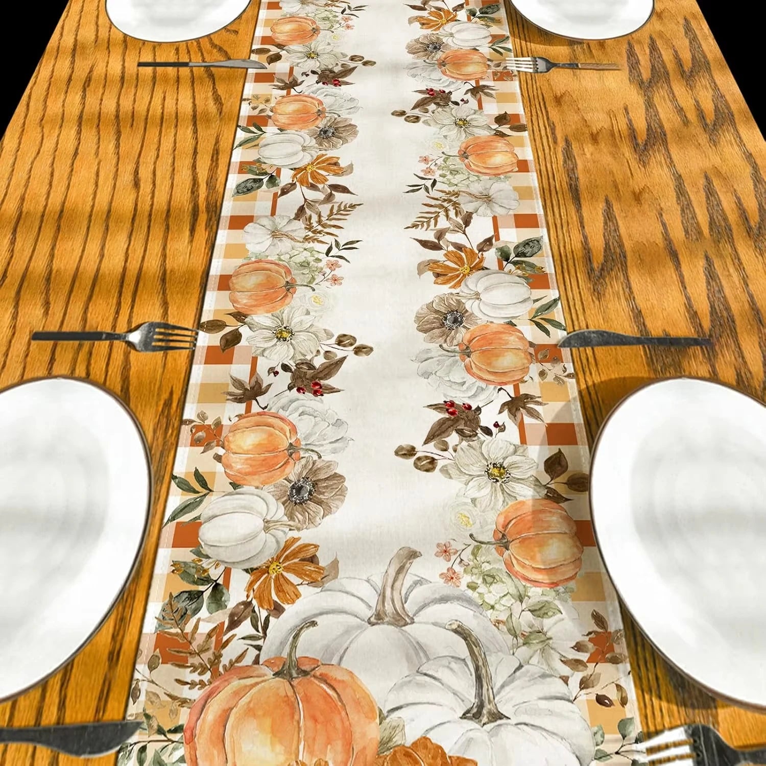 Thanksgiving Table Flag - Versatile Daily Use Festival Party Gift Decorative Table Banner for Thanksgiving Day