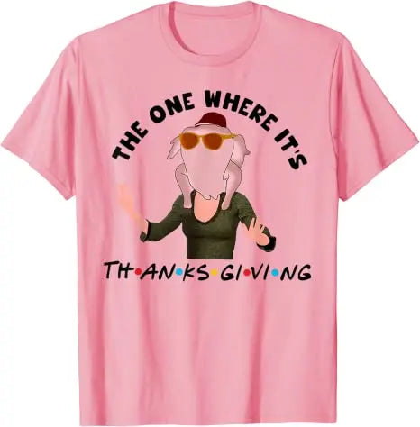 The One Where It's Thanksgiving Friends Monica Turkey Head T-Shirt Gifts Funny Thankful Day Graphic Tee Y2K Tops Grunge Clothes