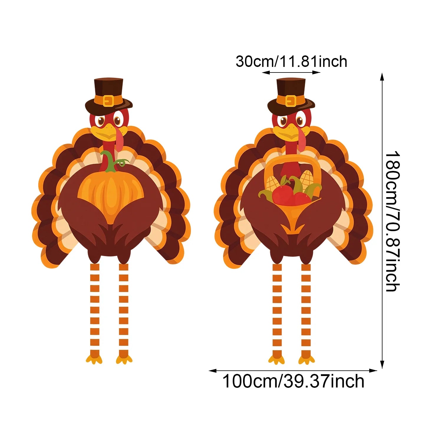 1Set Thanksgiving party turkey gate couplet Banner Decoration Pumpkin and corn harvest for Thanksgiving gift outdoor decoration