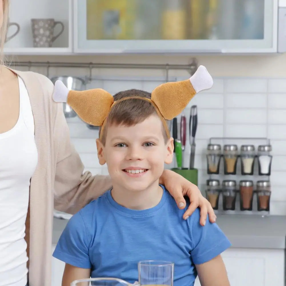 Turkey Themed Hat Turkey Hat Headband Set for Thanksgiving New Year Party Plush Costume Accessories for Girls Hen Eye Chicken