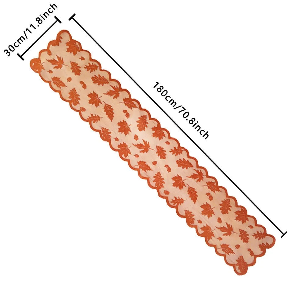 Thanksgiving Brown Leaf Table Runner for A Fall Dinner Party Autumn Harvest Decor Table Accessories Mantel Individual Mesa