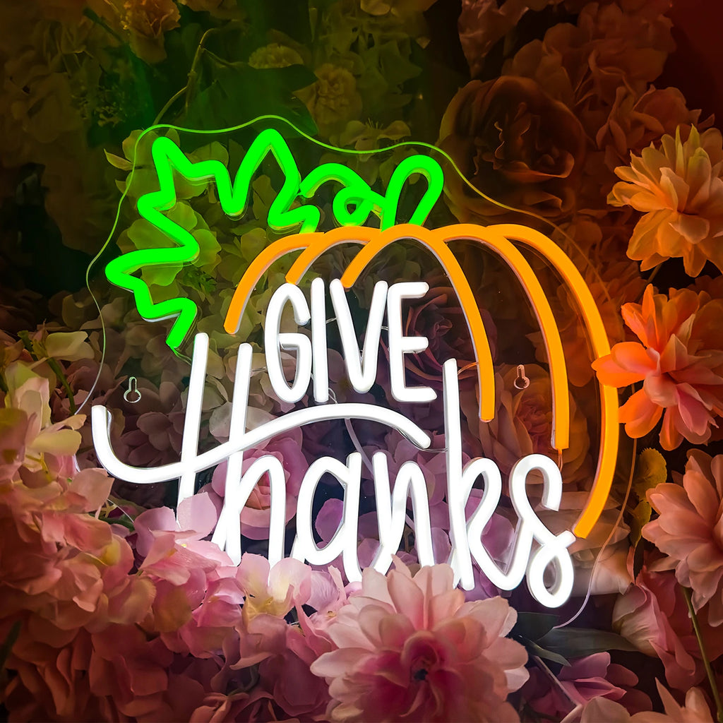 Thanksgiving Neon Light Christmas Neon Decoration for Home Lighting and Ceiling Fan Room Party Decoration Thankful neon sign
