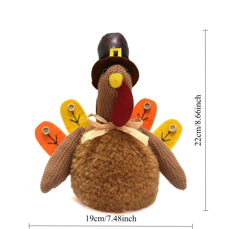 Thanksgiving Handmade Turkey Tucao Muppets Decoration Turkey Ornament Figurine Harvest Festival Autumn Decoration