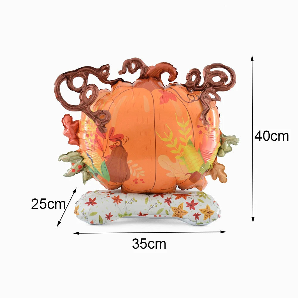 Thanksgiving  Fall Harvest Party Maple Leaf Pumpkin Squirrel Acorn Foil Balloon Kids Thanksgiving Party Decor Supplies Gifts