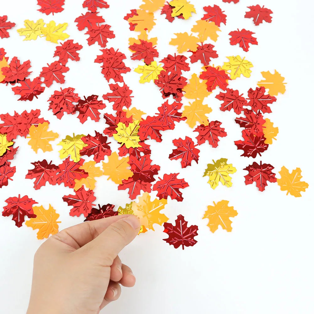 15g Thanksgiving Decor Mix Color Glitter Maple Leaves Confetti Autumn Home Table Scatter Confetti Wedding Halloween Party Supply