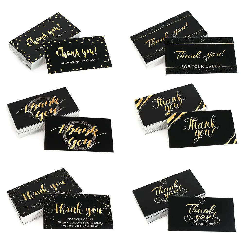 50PCS Thanks Greeting Cards Thank You Card For Supporting My Small Business Paper Seal Label Party Gift