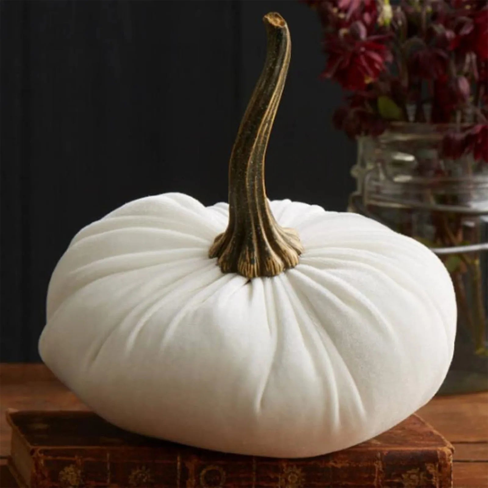 1PC Halloween Thanksgiving Pumpkins Decoration, Velvet Ornaments Handmade Velvet Ornaments Decoration Autumn Pumpkin Decor 11cm