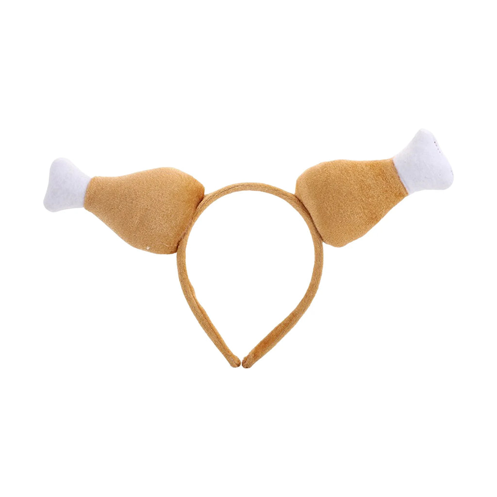 Turkey Themed Hat Turkey Hat Headband Set for Thanksgiving New Year Party Plush Costume Accessories for Girls Hen Eye Chicken