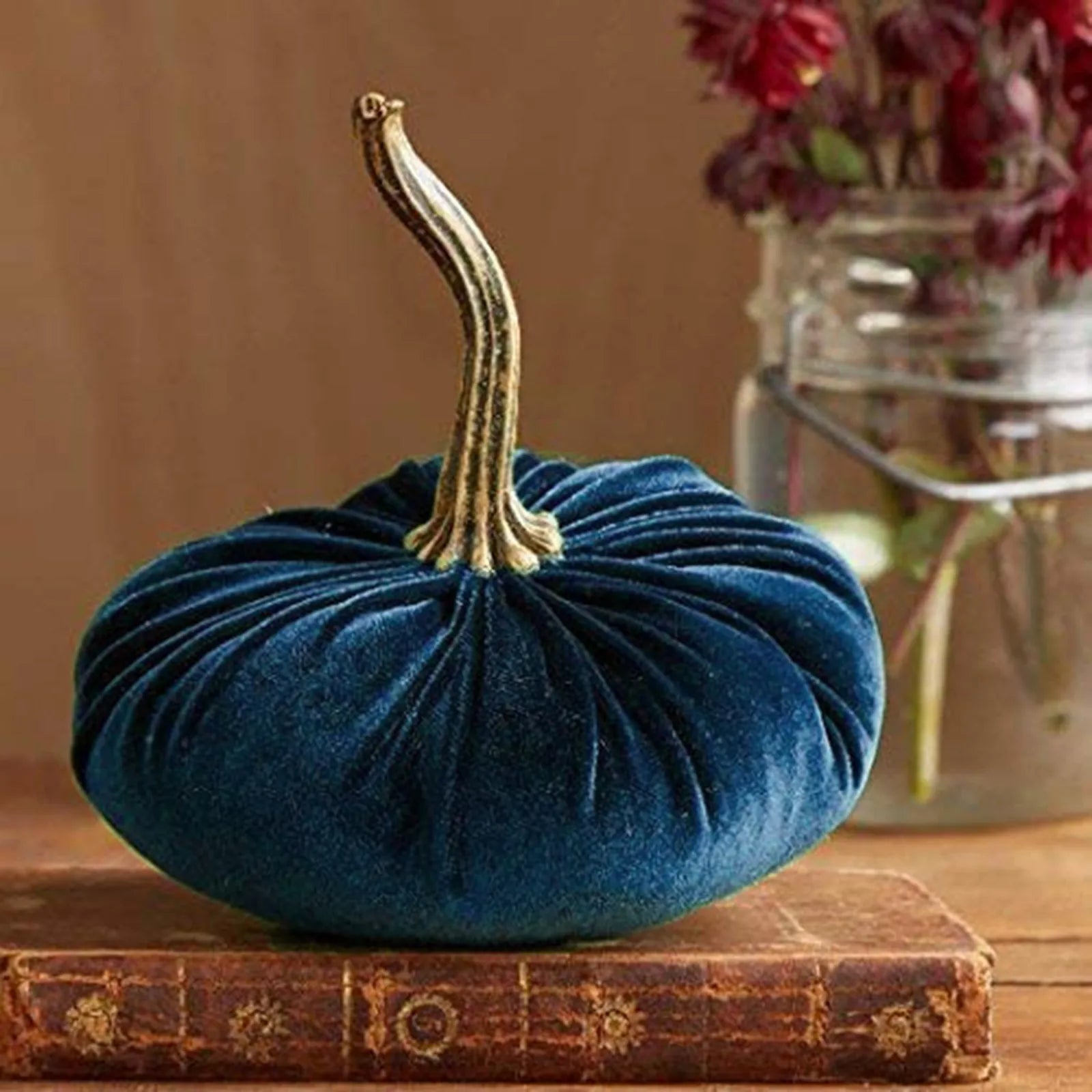 1PC Halloween Thanksgiving Pumpkins Decoration, Velvet Ornaments Handmade Velvet Ornaments Decoration Autumn Pumpkin Decor 11cm