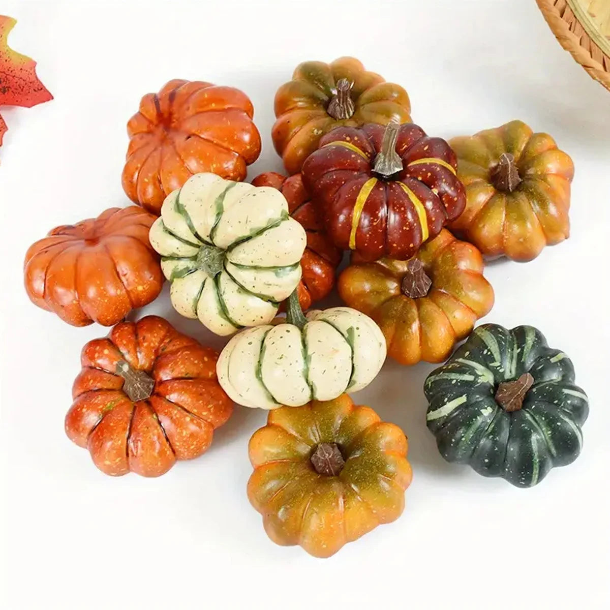 Artificial Pumpkins, Plastic Faux Vegetable Decorations, for Thanksgiving, Harvest, Home, Farmhouse, DIY Crafts, Party Ornament