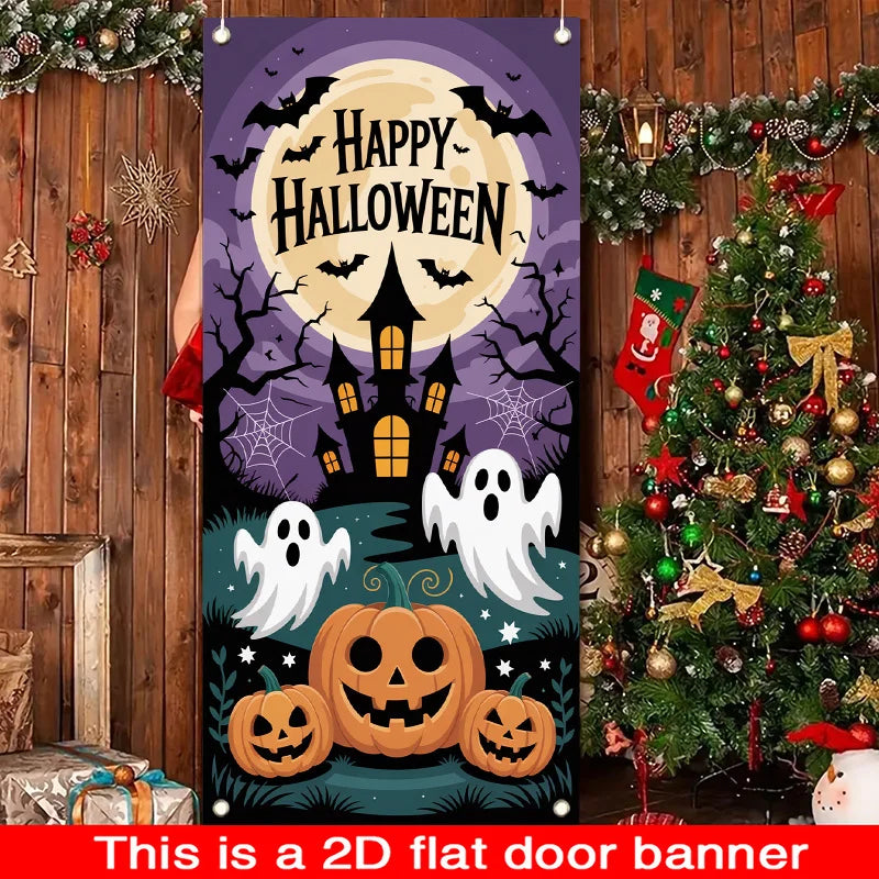 Halloween flags - Haunted House, Pumpkin and Ghosts, Halloween Candy Asking, Autumn Festival, Wedding, Birthday