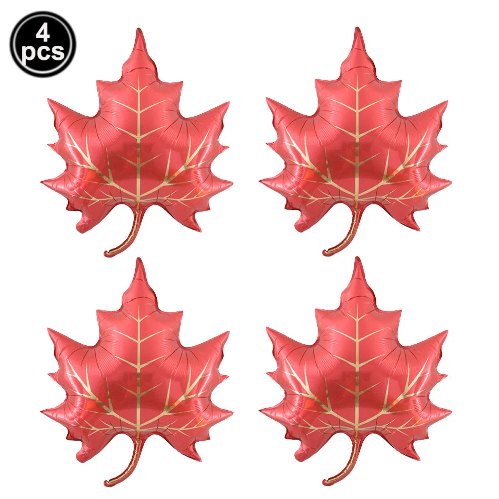 Thanksgiving  Fall Harvest Party Maple Leaf Pumpkin Squirrel Acorn Foil Balloon Kids Thanksgiving Party Decor Supplies Gifts