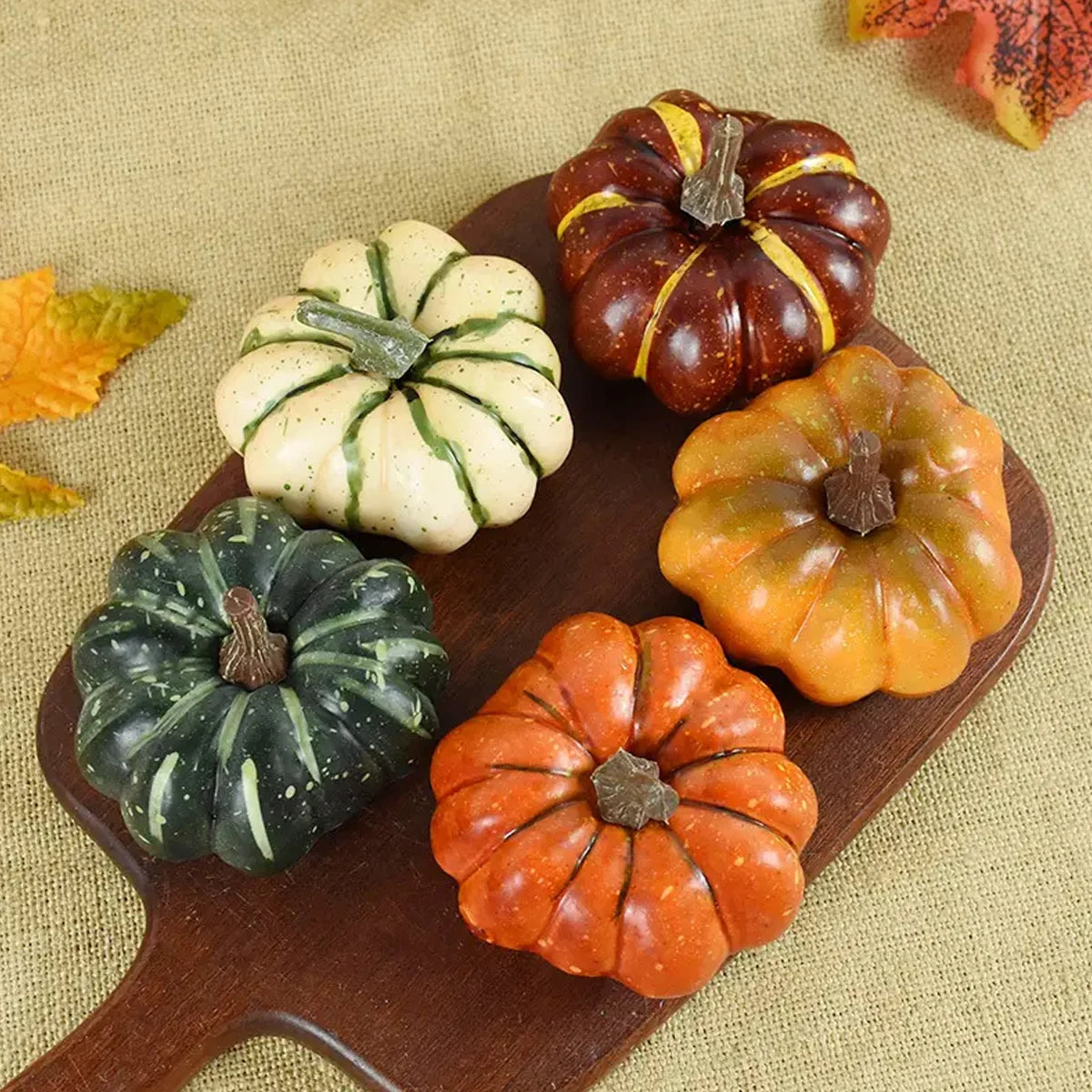 Artificial Pumpkins, Plastic Faux Vegetable Decorations, for Thanksgiving, Harvest, Home, Farmhouse, DIY Crafts, Party Ornament
