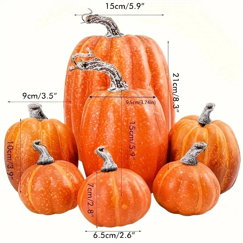 7PCS Thanksgiving Artificial Pumpkin Home Decoration Sets, Artificial Vegetables Pumpkin for Fall Halloween Home Decor