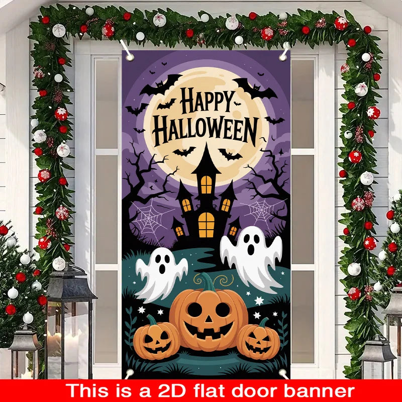 Halloween flags - Haunted House, Pumpkin and Ghosts, Halloween Candy Asking, Autumn Festival, Wedding, Birthday